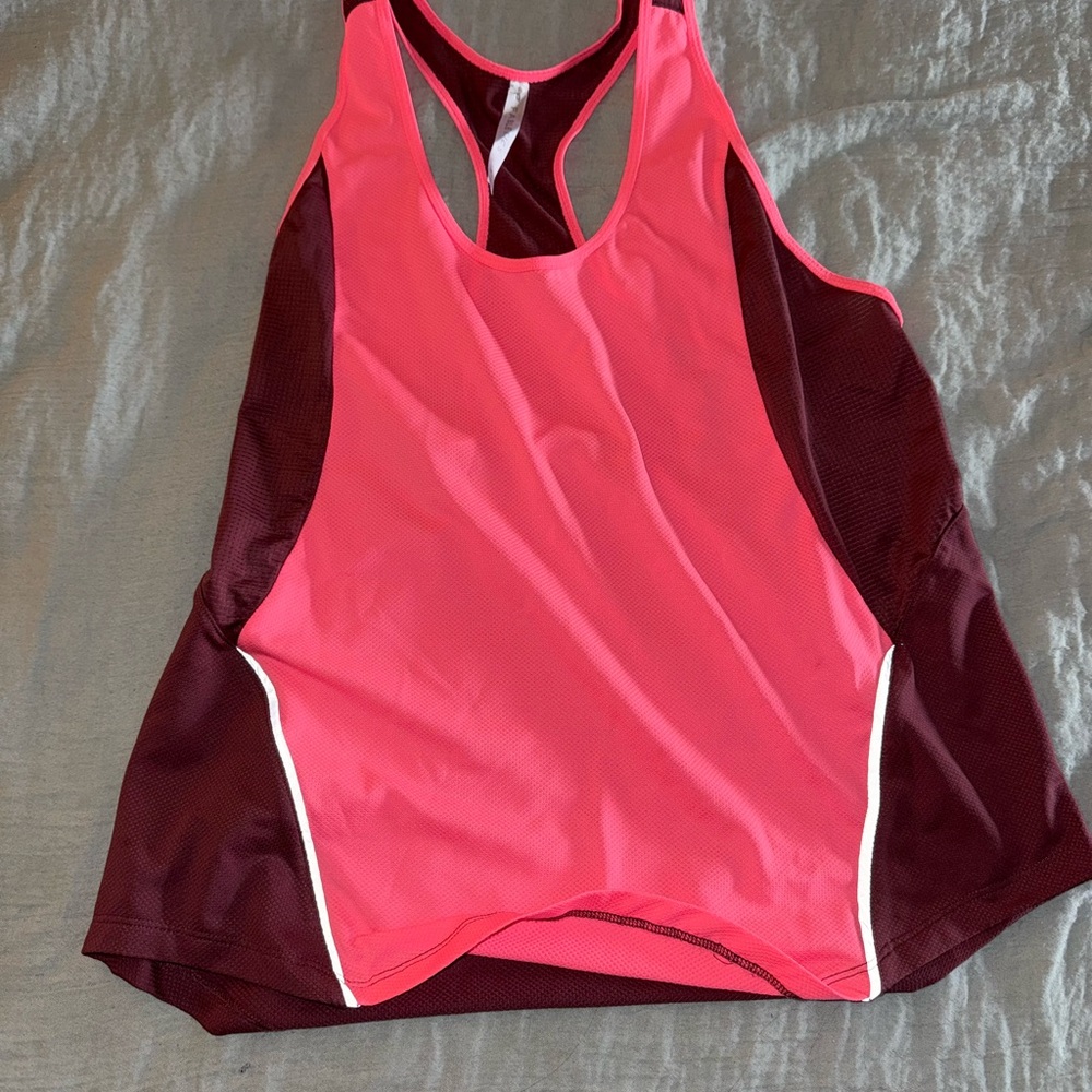 Fabletics Vibrant Pink and Deep Burgundy Tank Top